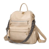 Women PU Leather School Backpack Convertible Ladies Casual Daypack Travel