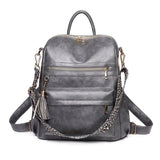 Women PU Leather School Backpack Convertible Ladies Casual Daypack Travel
