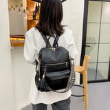 Women PU Leather School Backpack Convertible Ladies Casual Daypack Travel