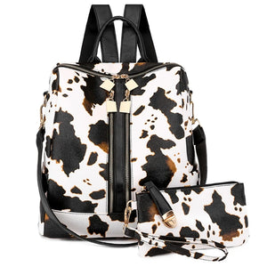Women PU Leather School Backpack Purse Multipurpose Ladies Casual Daypack