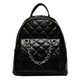 Women PU Leather Shoulder Backpack Rhombus Preppy School Travel Mochilas