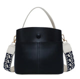 Women PU Leather Shoulder Bags Crossbody Messenger Bag with Colorful Strap