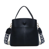 Women PU Leather Shoulder Bags Crossbody Messenger Bag with Colorful Strap