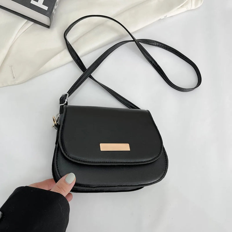 Women PU Leather Shoulder Bags Lady Flap Solid Bag Casual Small Purse Bag