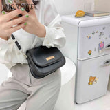 Women PU Leather Shoulder Bags Lady Flap Solid Bag Casual Small Purse Bag