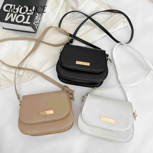 Women PU Leather Shoulder Bags Lady Flap Solid Bag Casual Small Purse Bag