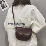 Vintage PU Leather Shoulder Bag with Hasp Flap