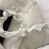 Soft Ruched PU Leather Shoulder Bag Large Capacity Zipper Cross-body