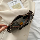 Women PU Leather Shoulder Bags Solid Small Zipper Clutch Bag