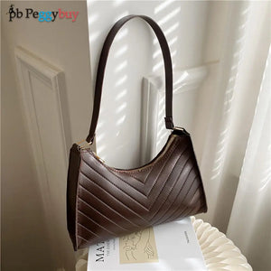Women PU Leather Shoulder Bags Solid Small Zipper Clutch Bag