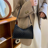 Women PU Leather Shoulder Bags Solid Small Zipper Clutch Bag