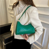 Women PU Leather Shoulder Bags Solid Small Zipper Clutch Bag
