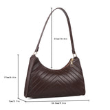 Women PU Leather Shoulder Bags Solid Small Zipper Clutch Bag
