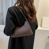 Women PU Leather Shoulder Bags Solid Small Zipper Clutch Bag