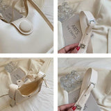 PU Leather Shoulder Bags Underarm Ladies Handbags Big Capacity Bucket Bag