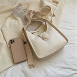 PU Leather Shoulder Bags Underarm Ladies Handbags Big Capacity Bucket Bag