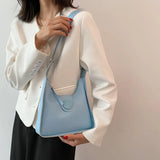 PU Leather Shoulder Bags Underarm Ladies Handbags Big Capacity Bucket Bag