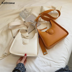 PU Leather Shoulder Bags Underarm Ladies Handbags Big Capacity Bucket Bag