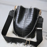 Women PU Leather Shoulder Bags Bucket Style Handbag