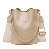 Women PU Leather Shoulder Bags Bucket Style Handbag