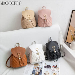Women PU Leather Shoulder Small Multi-Function Backpack