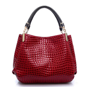 Red PU Leather Tassel Handbag Messenger Bag