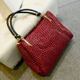 Red PU Leather Tassel Handbag Messenger Bag