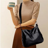Red PU Leather Tassel Handbag Messenger Bag
