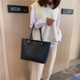 Women PU Leather Tote Bag, Large Capacity Handbag