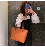 Women PU Leather Tote Bag, Large Capacity Handbag