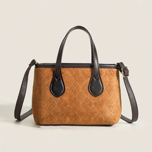 Women PU Leather Tote Bags Embossing Diamond Lattice Zipper Shoulder Bags