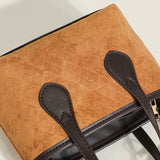 Women PU Leather Tote Bags Embossing Diamond Lattice Zipper Shoulder Bags