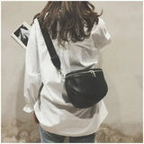 Women PU Leather Waist Bag Casual Belt Shoulder Zipper Pack