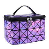 Women PU Sequin Makeup Bag Square Travel Storage Toiletries Cosmetic Tote