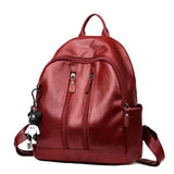 Women PU Waterproof Casual Backpack Large Capacity Adjustable Shoulder Strap