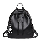 Women PU Waterproof Casual Backpack Large Capacity Adjustable Shoulder Strap