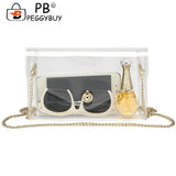 Clear PVC Clutch Chain Handbag Waterproof Crossbody Bag