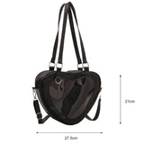Women PVC Shoulder Bag Love Heart Shaped Tote Purse Handbag for Traveling