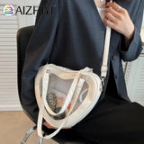 Women PVC Shoulder Bag Love Heart Shaped Handbag Tote Purse