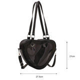 Women PVC Shoulder Bag Love Heart Shaped Handbag Tote Purse