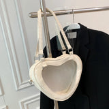Women PVC Shoulder Bag Love Heart Shaped Handbag Totes Purse