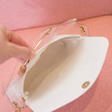 Women PVC Transparent Square Bag Clear Satchel Crossbody Chain Small Jelly R