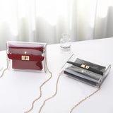 Women PVC clear bag satchel bag Transparent Shoulder Crossbody Bags