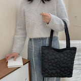Women Padded Handbags Rhombus Shoulder Bags Quilted Purses Large Capacity Tote