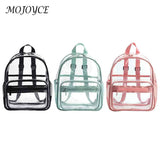 Women Patchwork Solid Preppy Style Backpack PVC Large Capacity Handbags