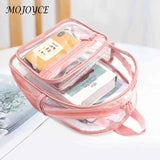 Women Patchwork Solid Preppy Style Backpack PVC Large Capacity Handbags