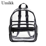 Women Patchwork PVC Backpack Casual Handbag Knapsack