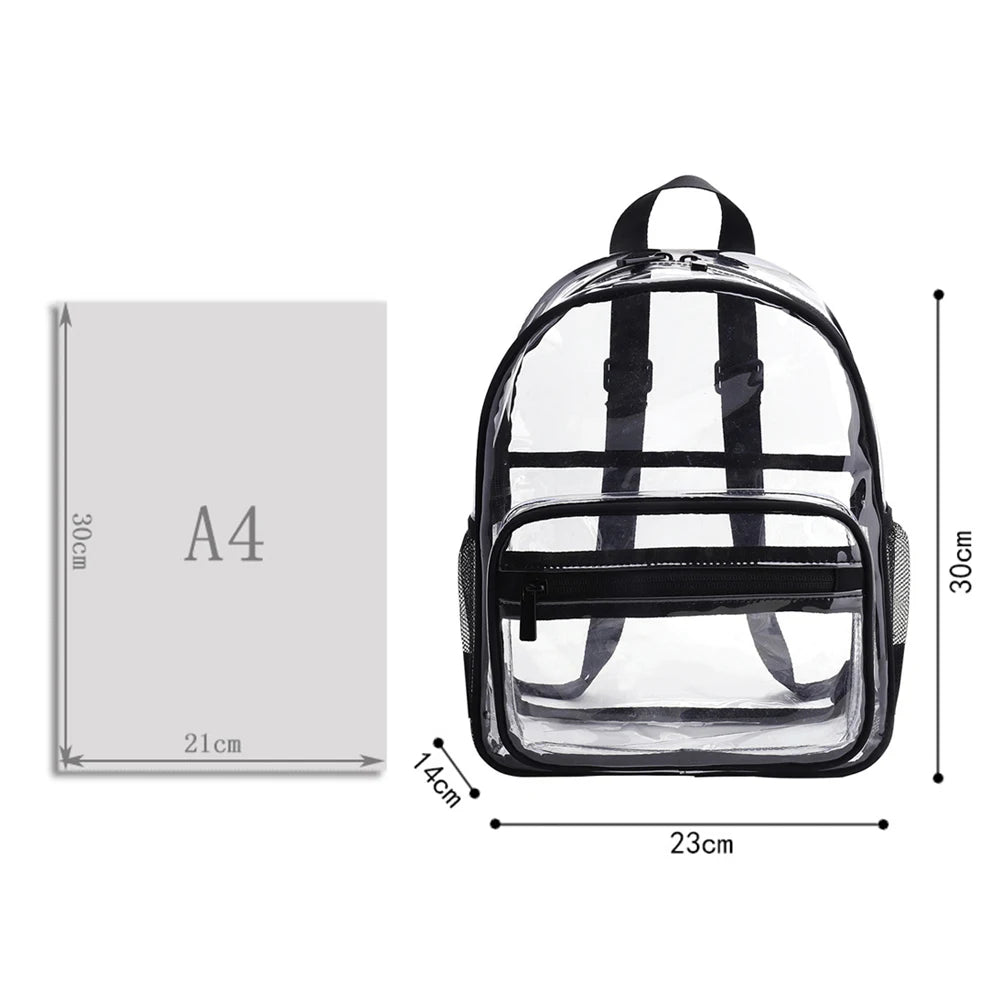 Women Patchwork Solid Preppy Style Backpack PVC Large Capacity Handbags