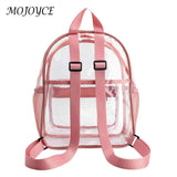 Women Patchwork Solid Preppy Style Backpack PVC Large Capacity Handbags