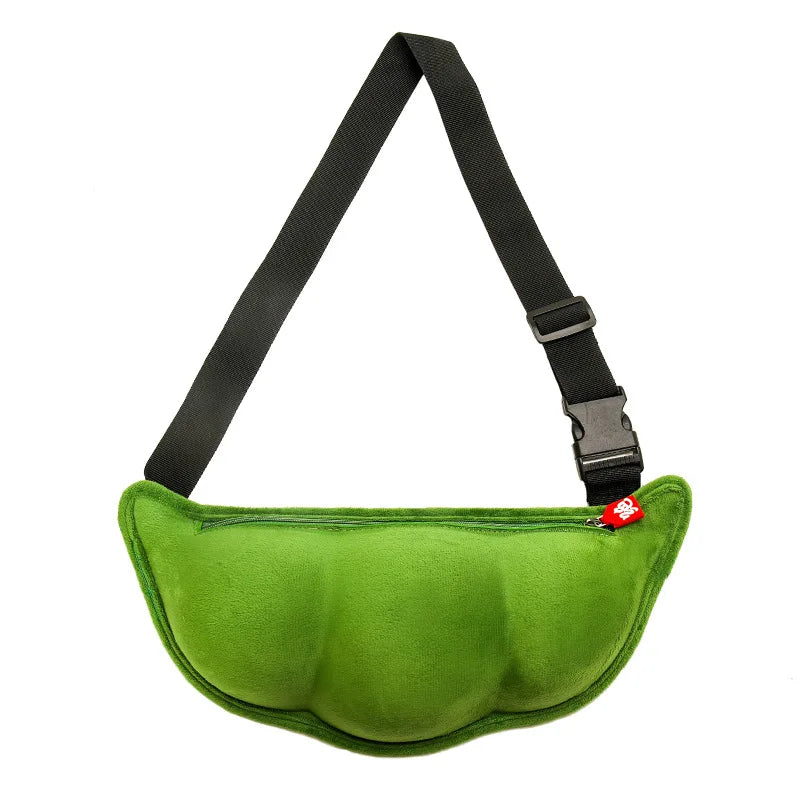 Funny Pea Soft Shoulder Bag Plush Chest Bag